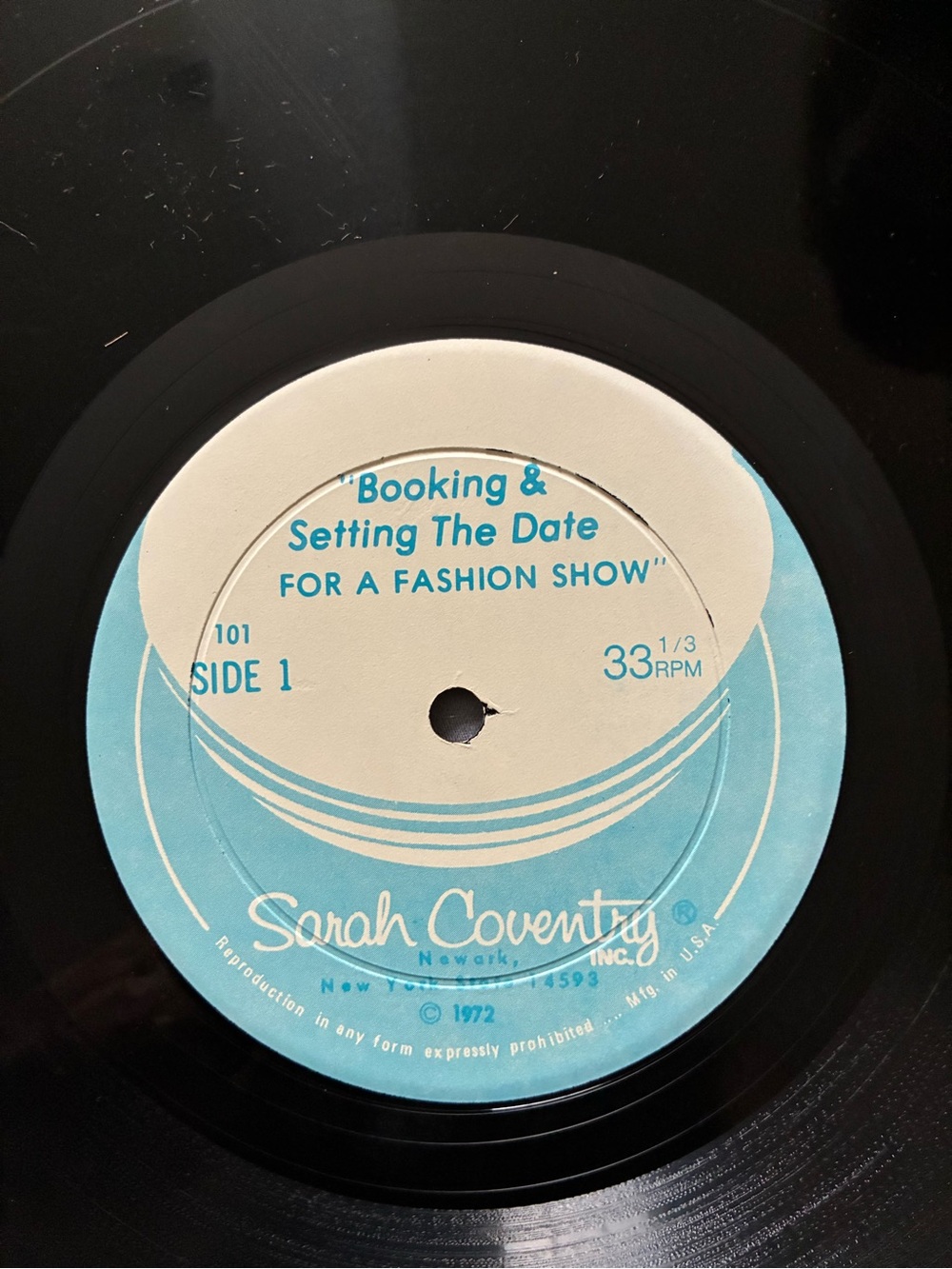 Sarah Coventry Hostess Coaching Record — Blue & Cream Label